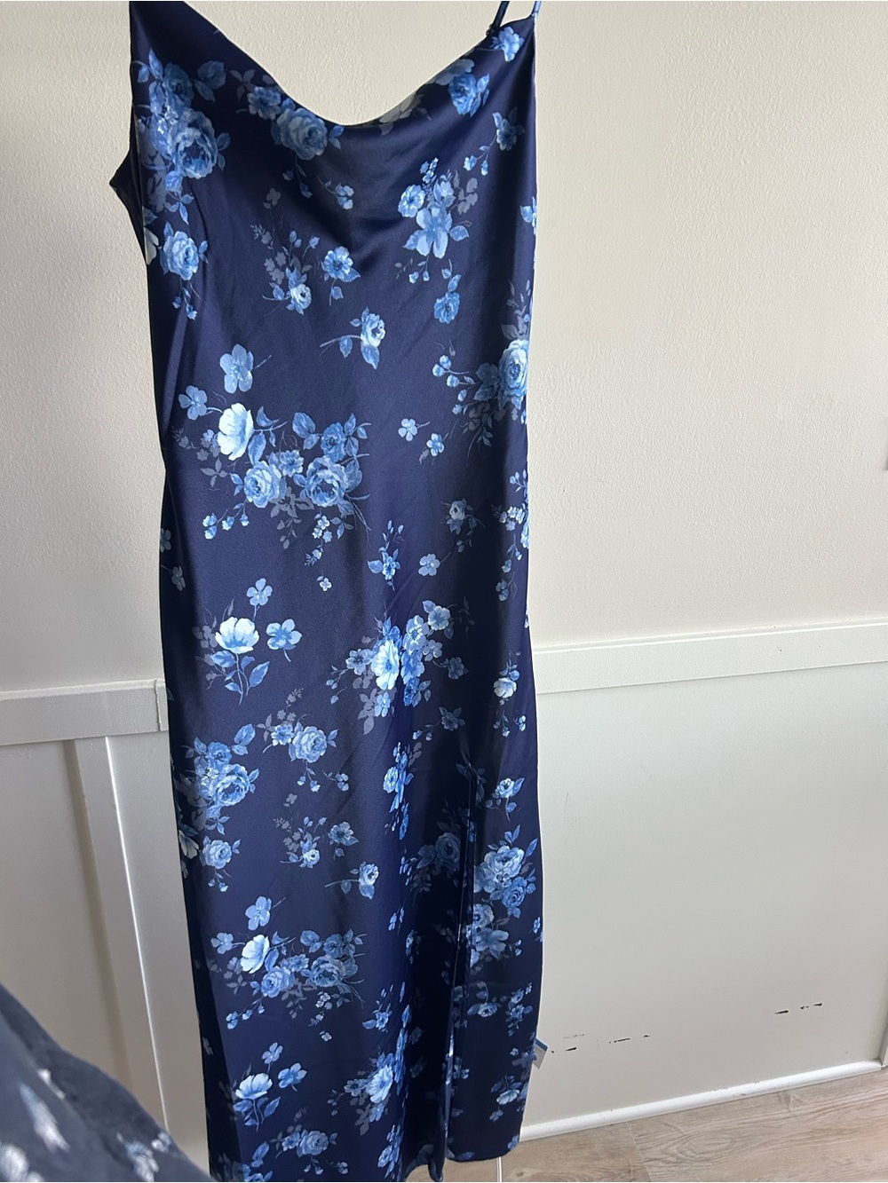 Altar'd State Navy Blue Floral Slip Maxi Dress - Picture 3 of 6